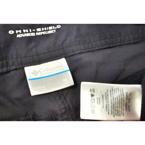 Columbia 10 SHORT PETITE black hiking pants convertible packable omni shield EUC - Picture 3 of 6